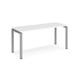 Adapt single desk 1600mm x 600mm - silver frame, white top