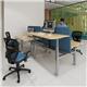 Elev8 Mono straight sit-stand desk 1600mm x 800mm - silver frame, white top with oak edge