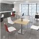 Brescia rectangular dining table with flat square black bases 1600mm x 800mm - oak