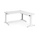 TR10 desk 1400mm x 800mm with 800mm return desk - white frame, white top