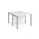 Maestro 25 back to back straight desks 1000mm x 1200mm - silver bench leg frame, white top