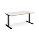 Elev8 Touch straight sit-stand desk 1600mm x 800mm - black frame, white top with oak edge