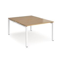 Adapt back to back desks 1200mm x 1600mm - white frame, oak top