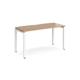 Adapt single desk 1400mm x 600mm - white frame, beech top