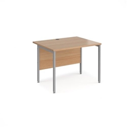 Maestro 25 straight desk 1000mm x 800mm - silver H-frame leg, beech top