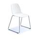 Strut multi-purpose chair with chrome sled frame - white