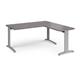 TR10 desk 1600mm x 800mm with 800mm return desk - silver frame, grey oak top