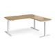 Elev8 Touch sit-stand desk 1600mm x 800mm with 800mm return desk - white frame, oak top