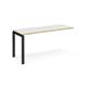 Adapt add on unit single 1600mm x 600mm - black frame, white top with oak edging
