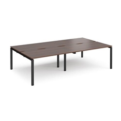Adapt double back to back desks 2800mm x 1600mm - black frame, walnut top