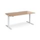 Elev8 Mono straight sit-stand desk 1600mm x 800mm - white frame, beech top