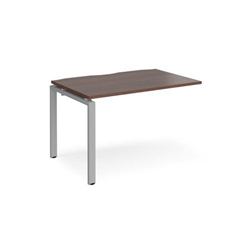 Adapt add on unit single 1200mm x 800mm - silver frame, walnut top