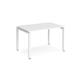 Adapt single desk 1200mm x 800mm - white frame, white top