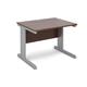 Vivo straight desk 1000mm x 800mm - silver frame, walnut top