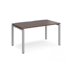 Adapt single desk 1400mm x 800mm - silver frame, walnut top