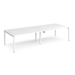 Adapt double back to back desks 3200mm x 1200mm - white frame, white top