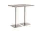 Brescia rectangular poseur table with flat square brushed steel bases 1200mm x 800mm - barcelona walnut