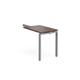 Adapt add on unit single return desk 800mm x 600mm - silver frame, walnut top