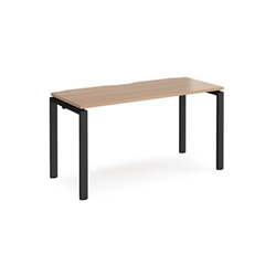 Adapt single desk 1400mm x 600mm - black frame, beech top