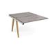Fuze add on units back to back 1200mm x 1600mm with oak legs - white underframe, grey oak top