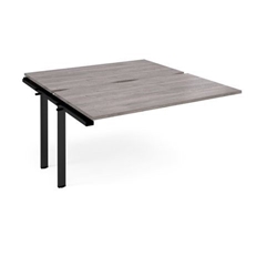 Adapt add on unit single 1400mm x 1600mm - black frame, grey oak top