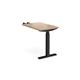 Elev8 Touch sit-stand return desk 600mm x 800mm - black frame, beech top