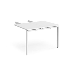 Adapt add on unit double return desk 800mm x 1200mm - white frame, white top