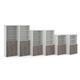 Duo combination unit with glass upper doors 1790mm high with 4 shelves - white with grey oak lower doors