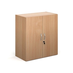 Contract double door cupboard 830mm high with 1 shelf - beech