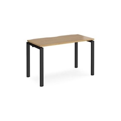 Adapt single desk 1200mm x 600mm - black frame, oak top
