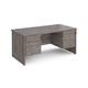 Maestro 25 straight desk 1600mm x 800mm with two x 2 drawer pedestals - grey oak top with panel end leg