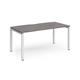 Adapt single desk 1600mm x 800mm - white frame, grey oak top