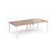 Adapt double back to back desks 2400mm x 1200mm - white frame, beech top