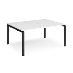 Adapt back to back desks 1600mm x 1200mm - black frame, white top