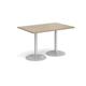 Genoa rectangular dining table with silver trumpet base 1200mm x 800mm - barcelona walnut