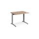 TR10 height settable straight desk 1000mm x 800mm - silver frame, beech top