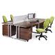 Maestro 25 straight desk 1600mm x 600mm - white cantilever leg frame, grey oak top