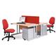 Momento straight desk 1800mm x 800mm - silver cantilever frame, white top