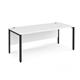 Maestro 25 straight desk 1800mm x 800mm - black bench leg frame, white top