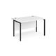 Maestro 25 straight desk 1200mm x 800mm - black H-frame leg, white top