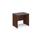 Maestro 25 straight desk 800mm x 600mm - walnut top with panel end leg