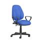 Bilbao fabric operators chair with lumbar support and fixed arms - blue
