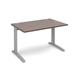 TR10 straight desk 1200mm x 800mm - silver frame, walnut top
