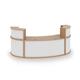 Denver large curved complete reception unit - beech with white panels