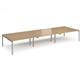 Adapt triple back to back desks 4800mm x 1600mm - silver frame, oak top