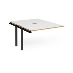 Adapt add on unit single 1200mm x 1600mm - black frame, white top with oak edging