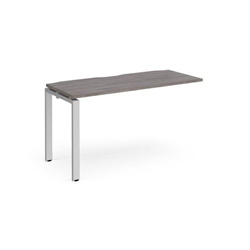 Adapt add on unit single 1400mm x 600mm - silver frame, grey oak top