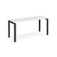 Adapt single desk 1600mm x 600mm - black frame, white top