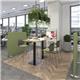 Brescia rectangular poseur table with flat square black bases 1600mm x 800mm - white