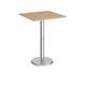 Pisa square poseur table with round chrome base 800mm - kendal oak
